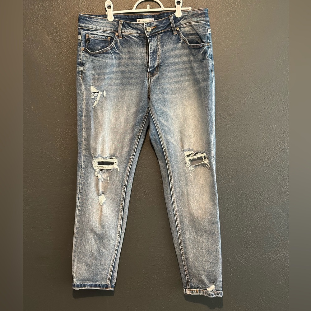 KanCan Faded Blue Distressed Boyfriend Jeans